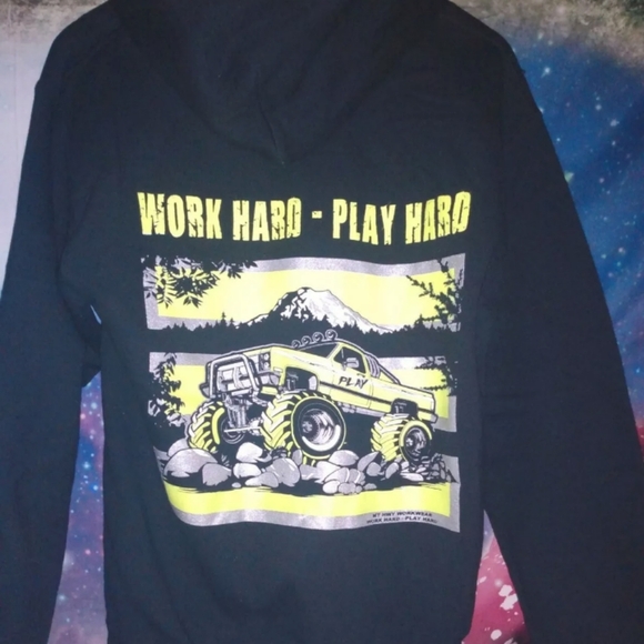 Hi-Vis graphic 4x4 safety hoodie small - Picture 3 of 4